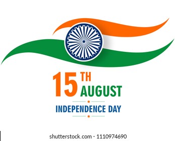 Tri Color National Flag Design for 15th of August, India Independence Day Celebration.