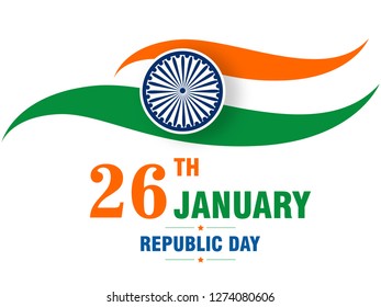 Tri Color National Flag Design for 26th of January, India Republic Day Celebration.