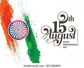 Tri Color National Flag Design for 15th of August, India Independence Day Celebration.