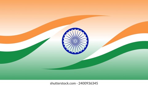 Tri Color National Flag Design for 15th of August, India Independence Day Celebration.