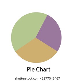 A tri color pie chart - illustration of data science,  analytics vector , 