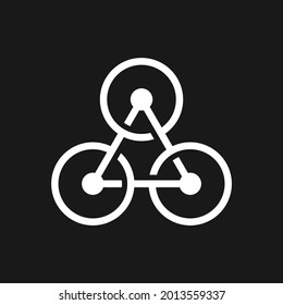 Tri Cycle Monogram Line Logo Vector