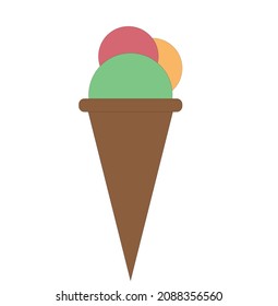 A tri flavor cone ice cream