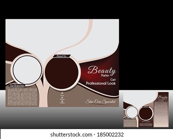 tri fold Beauty parlor Brochure Vetor illustration 