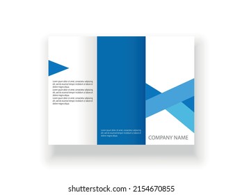 tri fold blue brochure template