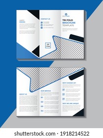 Tri fold brochure design, Business Tri fold brochure design, Corporate Tri fold brochure design, brochure flyer design, blue color, Vector a4