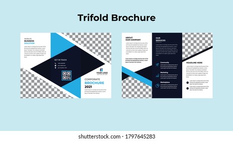 Dreifach-Broschürendesign mit Kreis, Corporate Business Template für dreifaches Fach