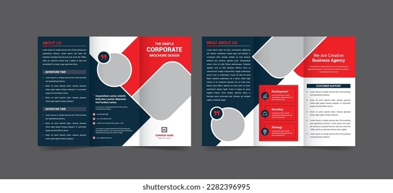 Tri fold brochure design with circle, corporate business template for tri fold flyer. Brochure design, brochure template, Business booklet, catalog, magazine, magnetic, design