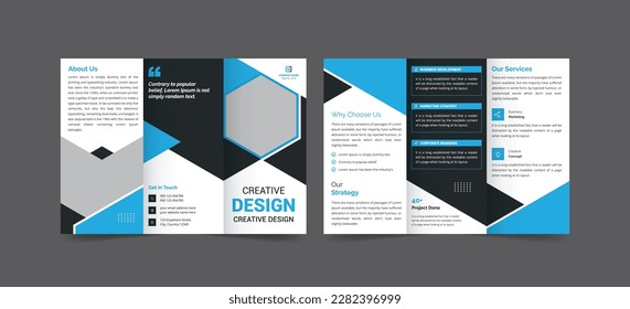 Tri fold brochure design with circle, corporate business template for tri fold flyer. Brochure design, brochure template, Business booklet, catalog, magazine, magnetic, design