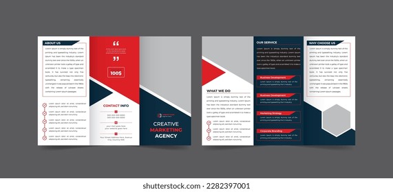 Tri fold brochure design with circle, corporate business template for tri fold flyer. Brochure design, brochure template, Business booklet, catalog, magazine, magnetic, design