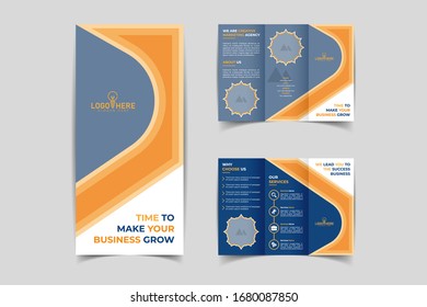 Tri fold brochure design. Corporate business template for tri fold brochure or flyer. Layout with modern elements and abstract background. Creative concept folded flyer or brochure.