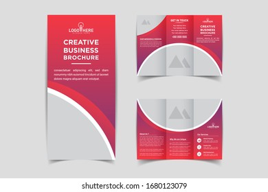 Tri fold brochure design. Corporate business template for tri fold brochure or flyer. Layout with modern elements and abstract background. Creative concept folded flyer or brochure.