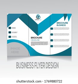 Tri fold brochure design with  corporate business template for tri fold flyer. Layout with  abstract background. Creative concept folded flyer or brochure.