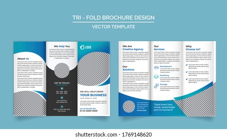 Tri Fold Brochure Design Template for your Company, Corporate, Business, Advertising, Marketing, Agency, and Internet business.