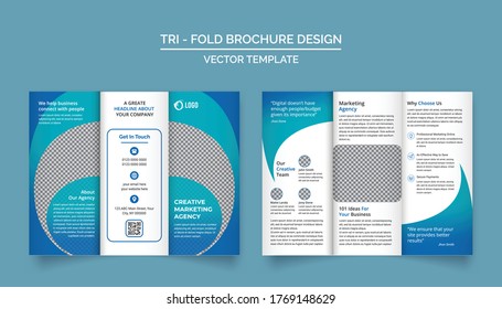 Tri Fold Brochure Design Template for your Company, Corporate, Business, Advertising, Marketing, Agency, and Internet business.
