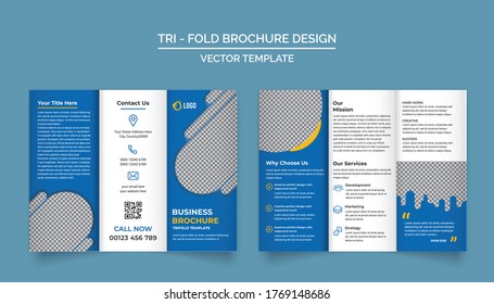 Tri Fold Brochure Design Template for your Company, Corporate, Business, Advertising, Marketing, Agency, and Internet business.