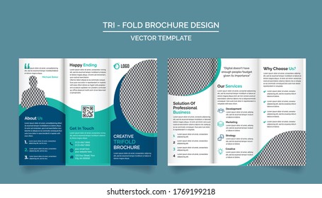 Tri Fold Brochure Design Template for your Company, Corporate, Business, Advertising, Marketing, Agency, and Internet business.