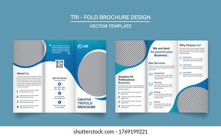 Tri Fold Brochure Design Template for your Company, Corporate, Business, Advertising, Marketing, Agency, and Internet business.