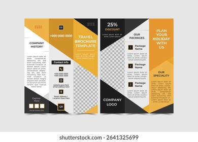 tri fold brochure design template for travels and tour agency business marketing