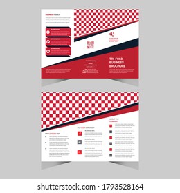 Diseño de folletos triple plegado con archivo vectorial