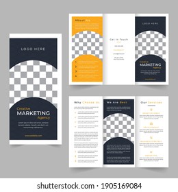 tri fold brochure design in vector