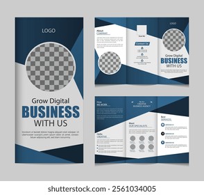 tri fold brochure design vector template . z fold brochure design vector template.	