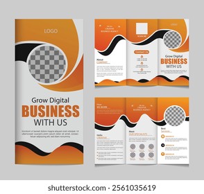 tri fold brochure design vector template . z fold brochure design vector template.	