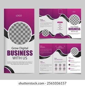 tri fold brochure design vector template . z fold brochure design vector template.