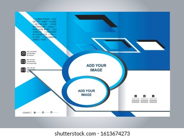 Tri fold brochure template design vector illustration
