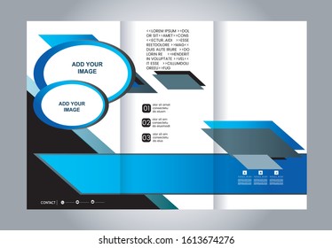 Tri fold brochure template design vector illustration
