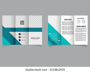 Tri Fold Brochure Template Design. Corporate Trifold Brochure. Catalog Vector Template.