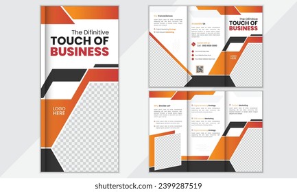 Tri fold brochure template design, Corporate Tri Fold Brochure. Company Marketing Fold Flyer, Brochure, Poster.