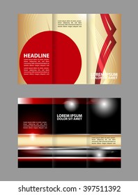 Tri fold brochure template design vector illustration
