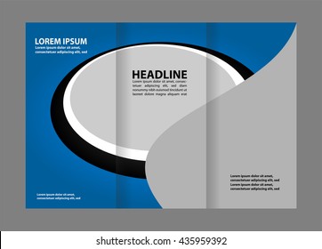 Tri fold brochure template design vector illustration
