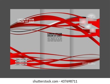 Tri fold brochure template design vector illustration
