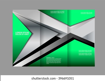 tri fold business brochure design template with abstract lines and waves for your business
