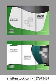 tri fold business brochure design template with abstract lines and waves for your business
