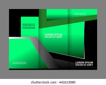 tri fold business brochure design template with abstract lines and waves for your business
