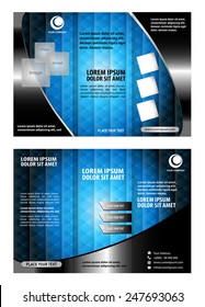 Tri fold business brochure vector template 