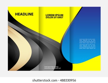 Tri fold business brochure vector template
