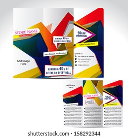 Tri Fold Colorful Brochure Design Vector illustration 