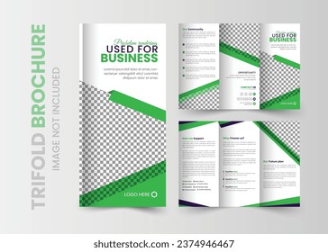  Tri fold Corporate Brochure Design, Business brochure template, brochure or flyer with replaceable image 