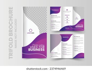  Tri fold Corporate Brochure Design, Business brochure template, brochure or flyer with replaceable image 