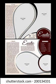 tri fold Exotic Parlor Brochure Template Vector illustration 