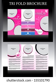 Tri Fold Fashion Borchure Design Vector illustration 