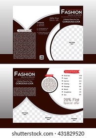 tri fold fashion brochure template design vector illustration 