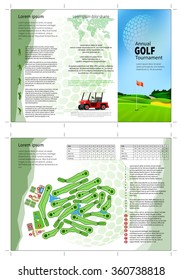 Tri fold golf brochure design. Annual golf tournament