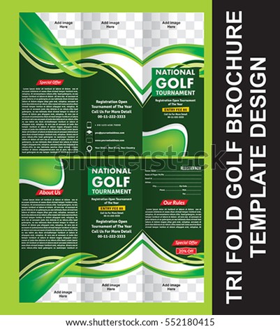 tri fold golf brochure template vector stock vector royalty free