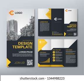 Tri Fold Layout. Business Brochure, Leaflet Template in Corporate Design.