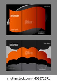 Tri fold pizza store brochure template design vector illustration
